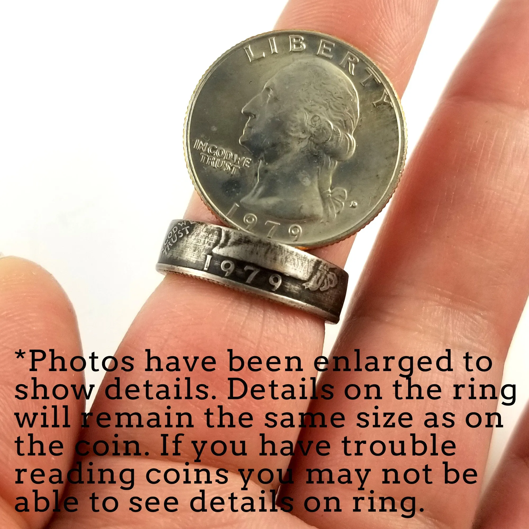 1990 Washington Quarter Coin Ring