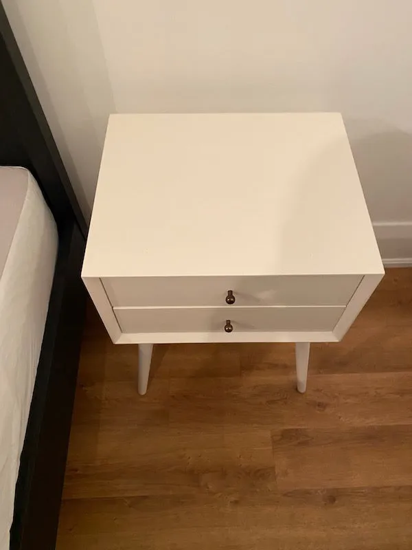 2 EQ3 White Nightstands (*BRAND NEW)