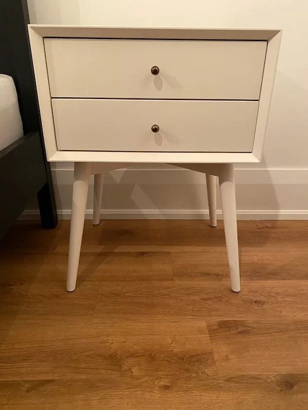 2 EQ3 White Nightstands (*BRAND NEW)