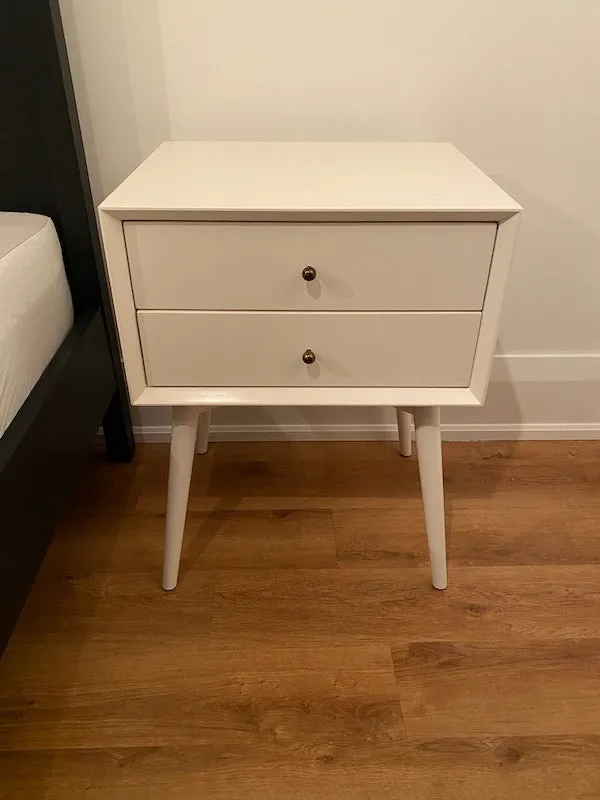 2 EQ3 White Nightstands (*BRAND NEW)