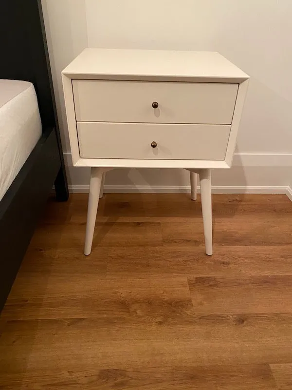 2 EQ3 White Nightstands (*BRAND NEW)