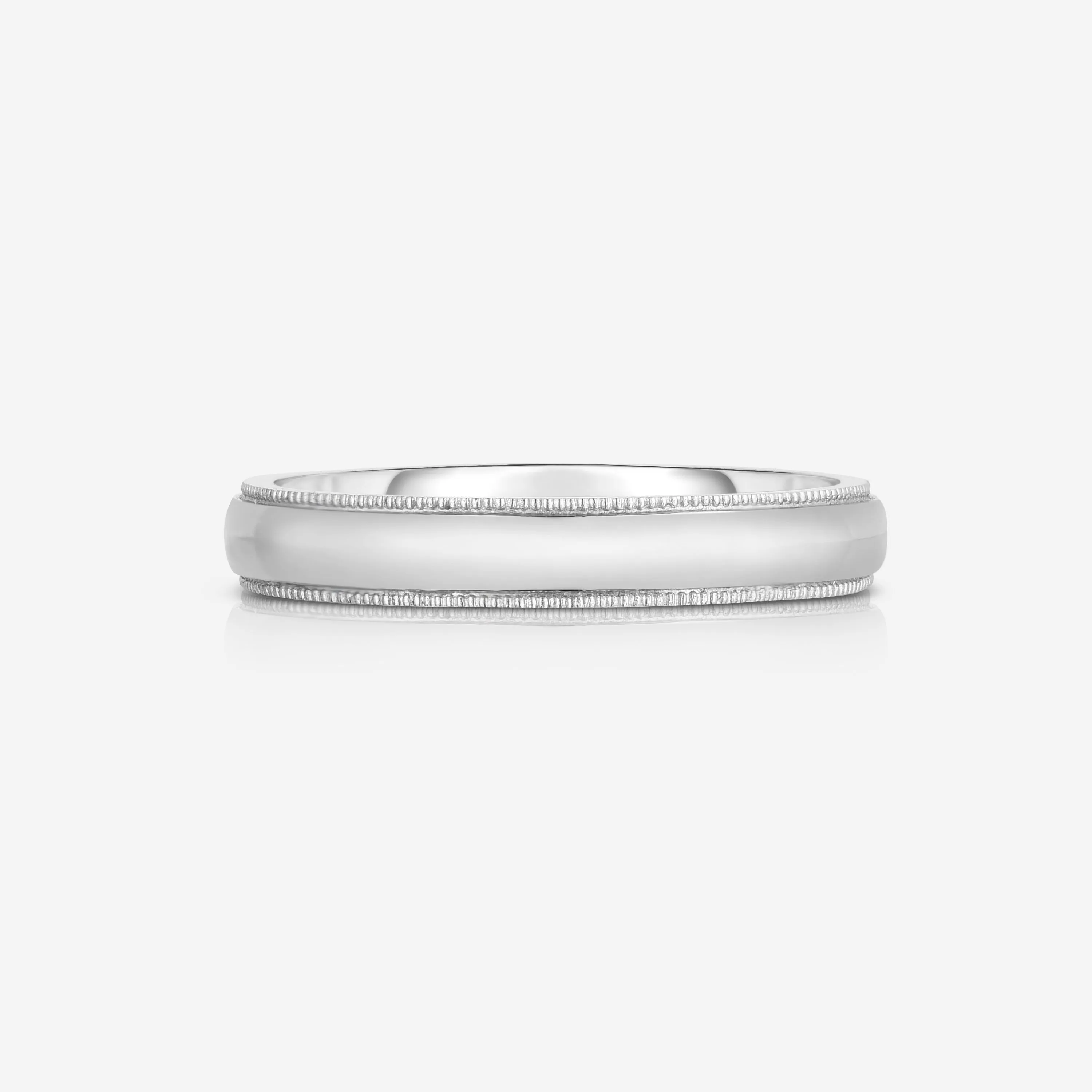 4 mm Milgrain Comfort Fit Wedding Band