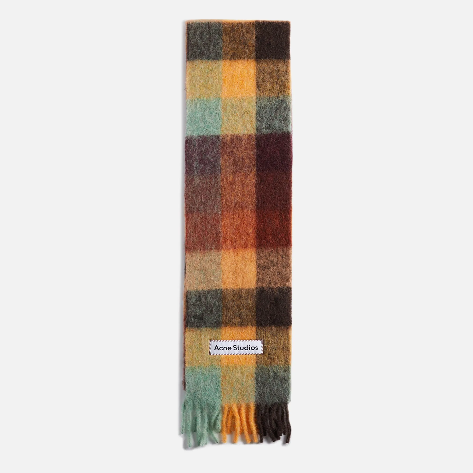 Acne Studios Vally Scarf - Chestnut Brown / Yellow / Green