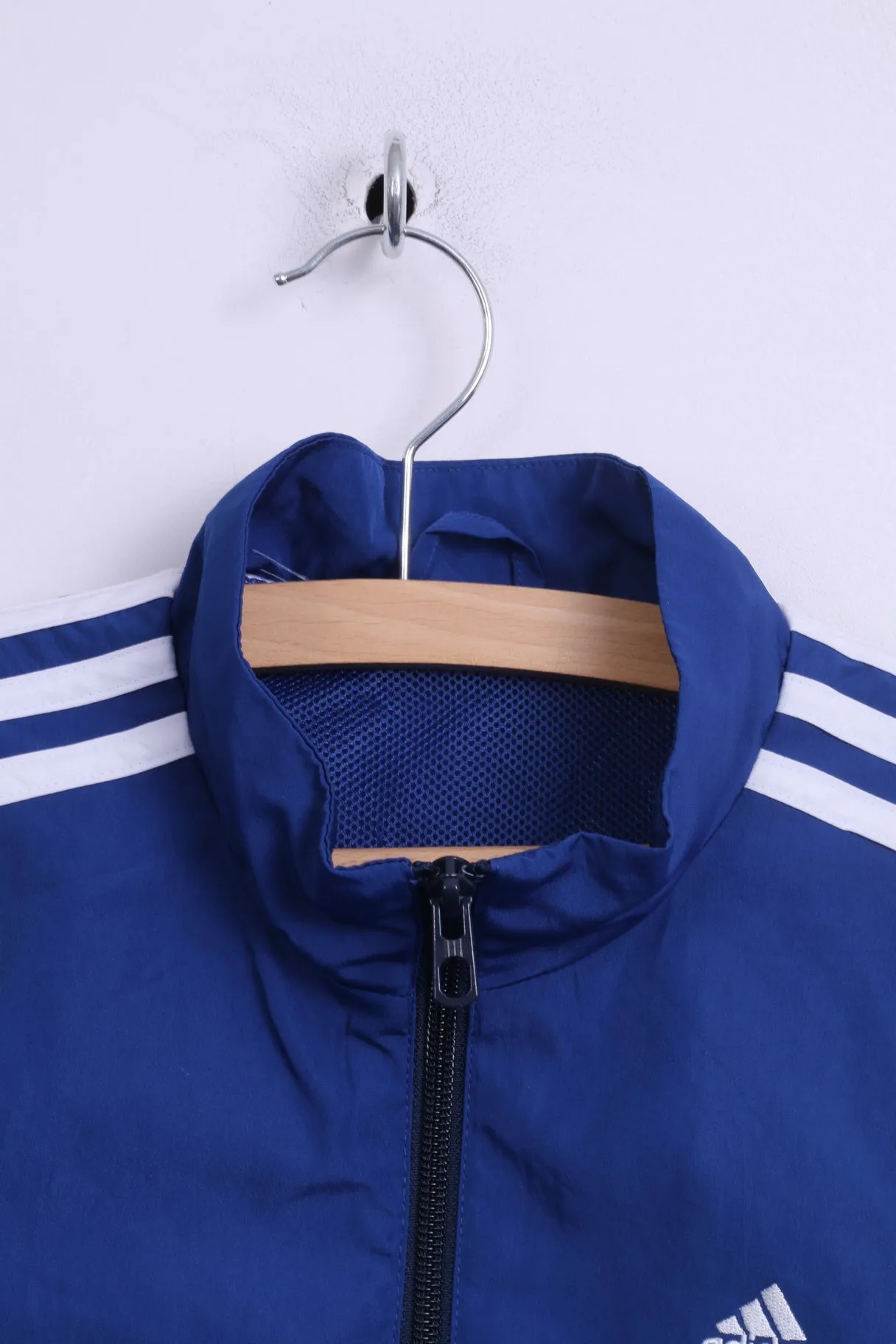 Adidas Boys 10-12 Age Track Top Jacket Blue Zip Up Lightweight Sport