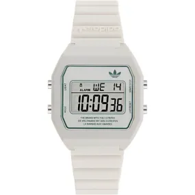 Adidas Digital White Resin Strap Unisex Watch AOST23557