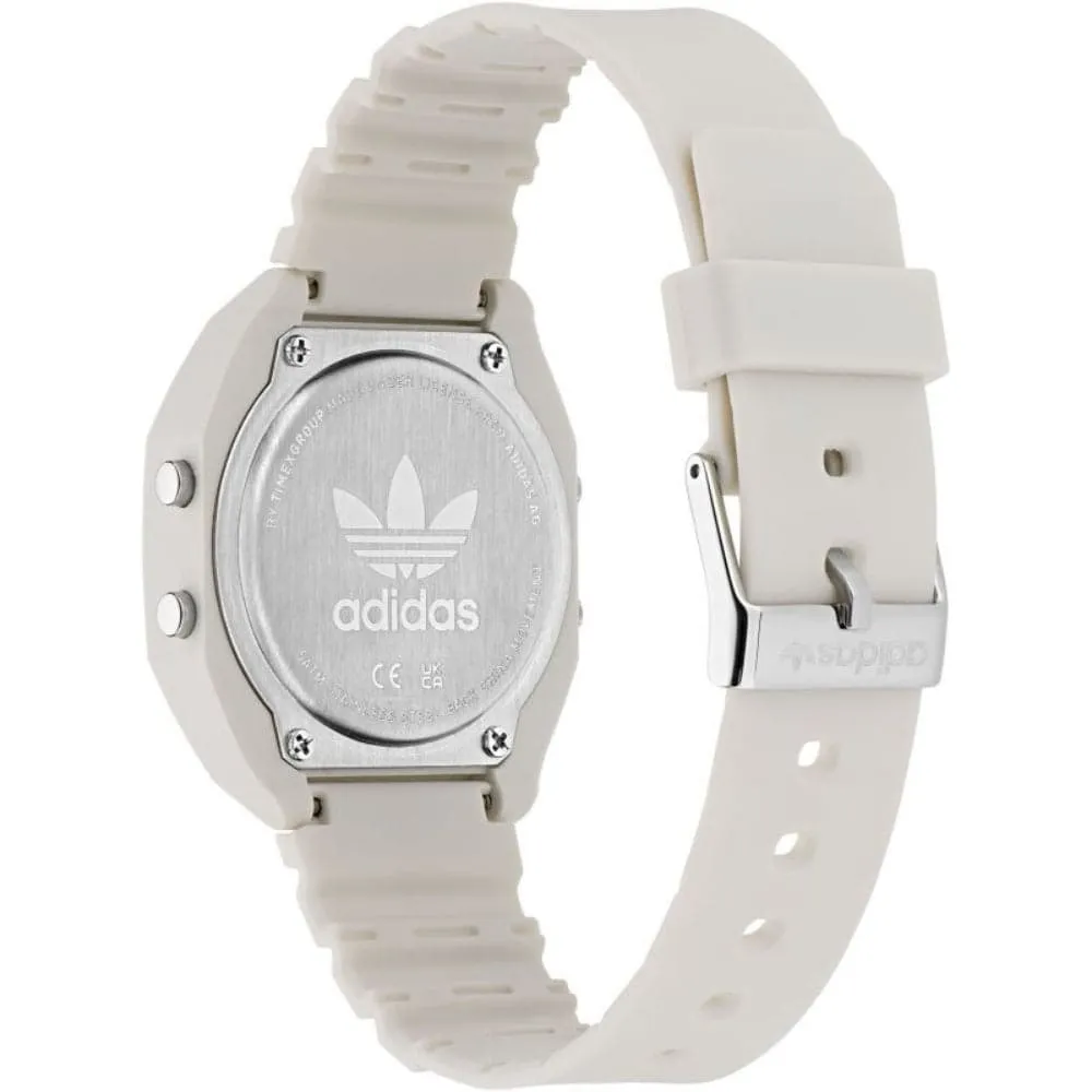 Adidas Digital White Resin Strap Unisex Watch AOST23557