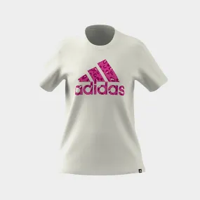 Adidas Womens Animal Graphic Tee White/Pink _ 180893 _ White