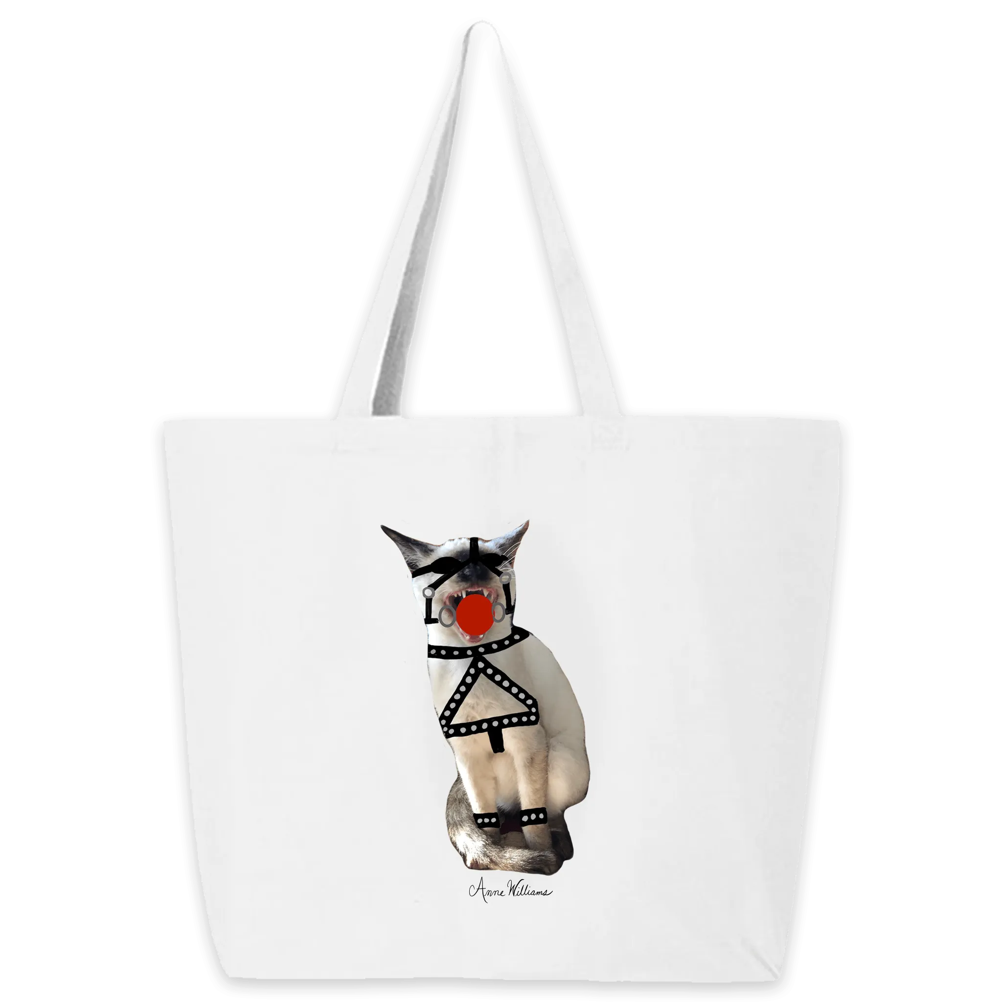 Anne Williams Art- Red Ball Cat Tote