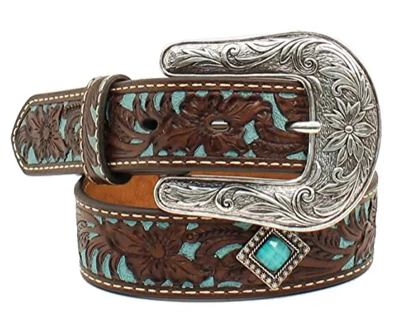 Ariat Girls Flower Overlay Diamond Concho Belt