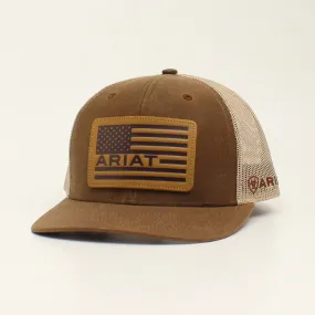 Ariat Men's Oilskin USA Flag Patch Cap