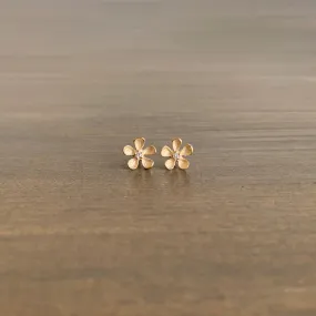 Big Flower Stud Earrings with Diamonds