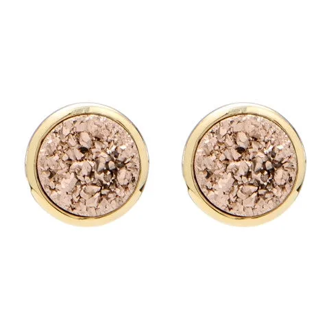 Binoli Round Druzy Stud Earrings