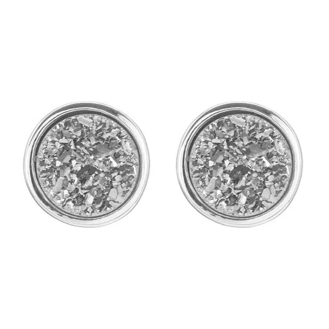 Binoli Round Druzy Stud Earrings