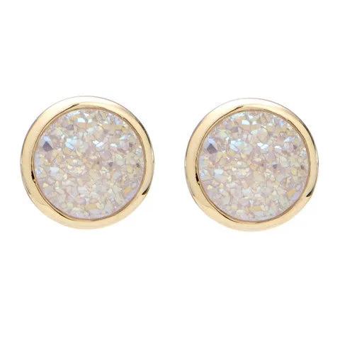 Binoli Round Druzy Stud Earrings