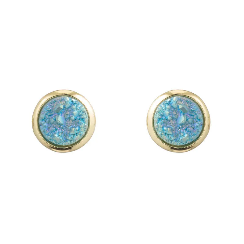 Binoli Round Druzy Stud Earrings