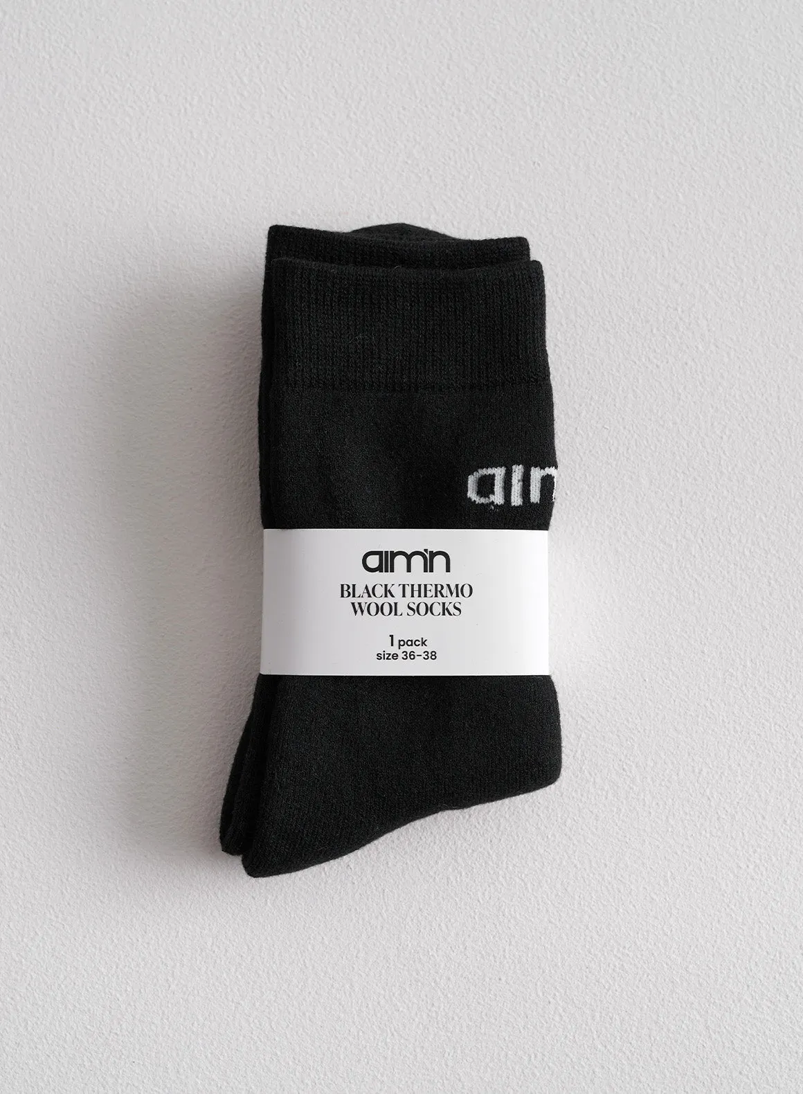 Black Thermo Wool Socks