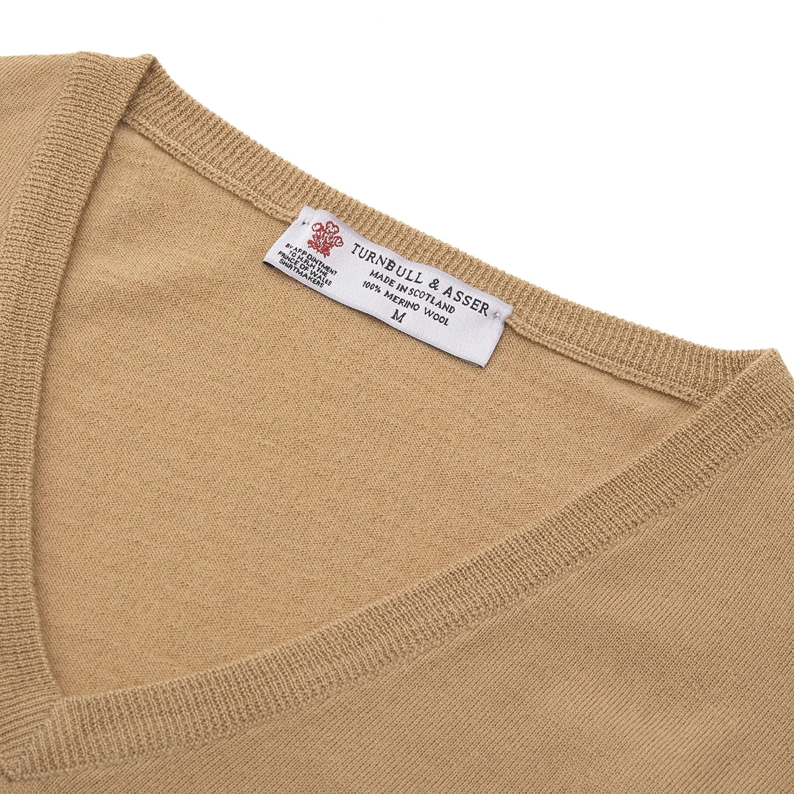 Camel  V-Neck Merino Wool Jumper