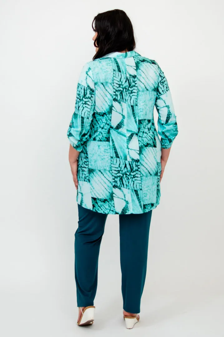 Celine Tunic, Shibori, Linen Bamboo