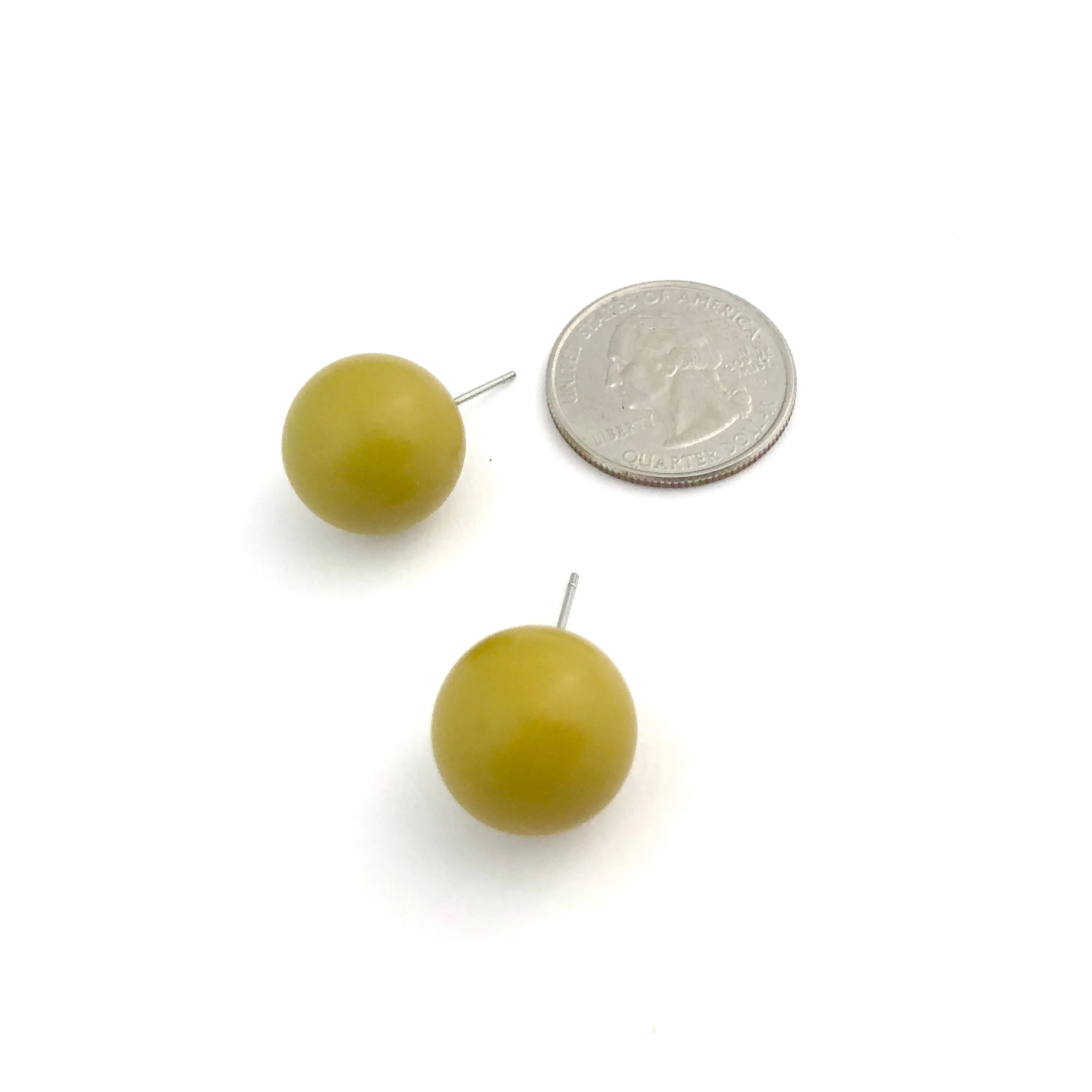 Chartreuse Jumbo Ball Stud Earrings