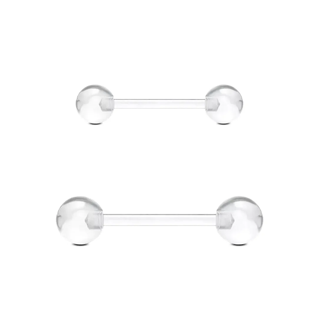 Clear Flexible Tongue Barbell Retainer