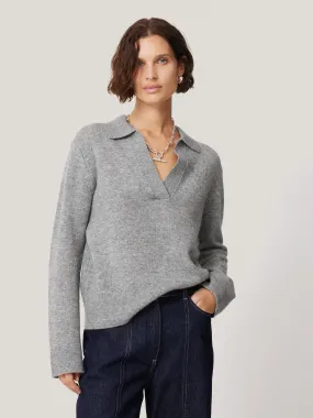 Compact Wool Collar Jumper | Light Grey