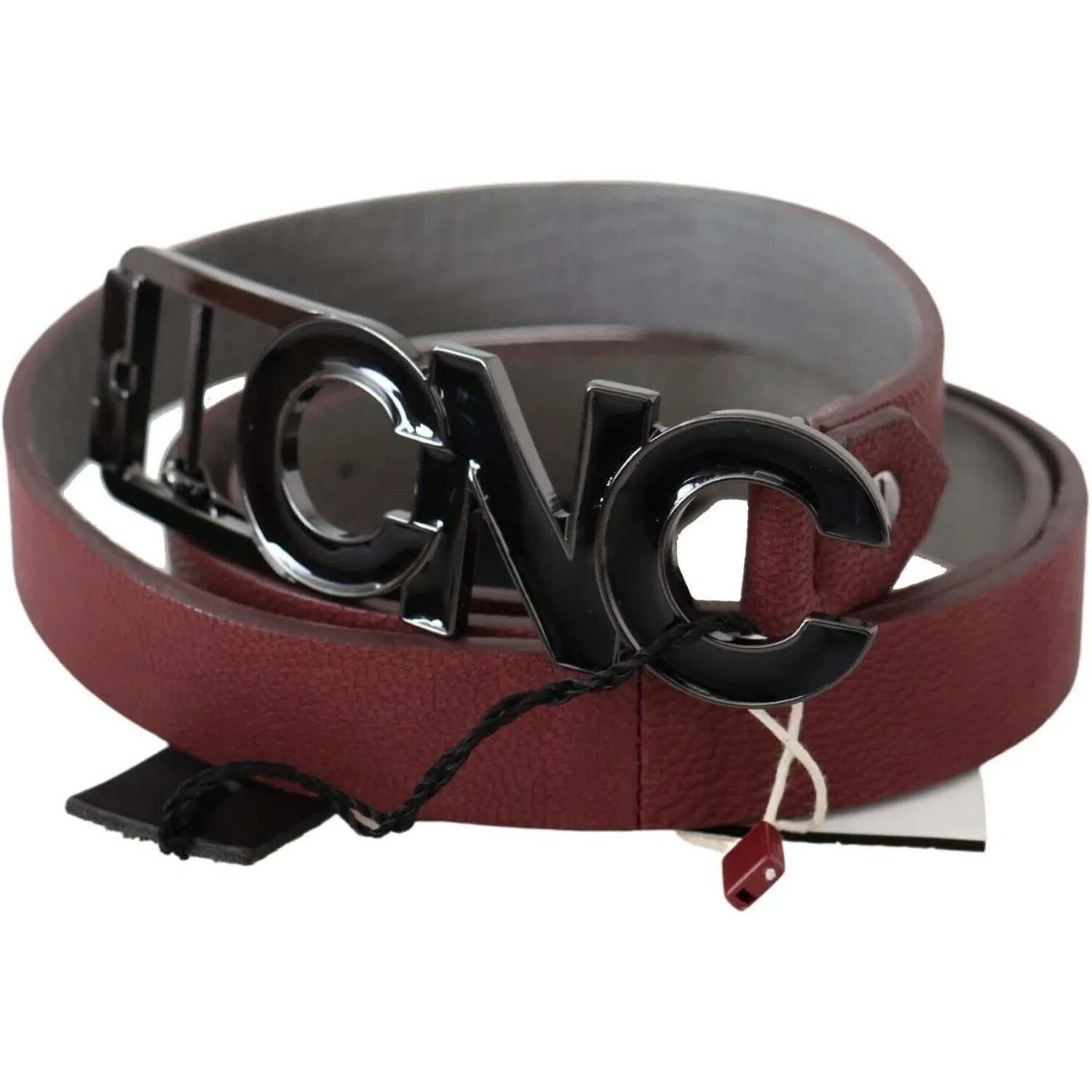 Costume National Elegant Maroon Leather Fashion Belt