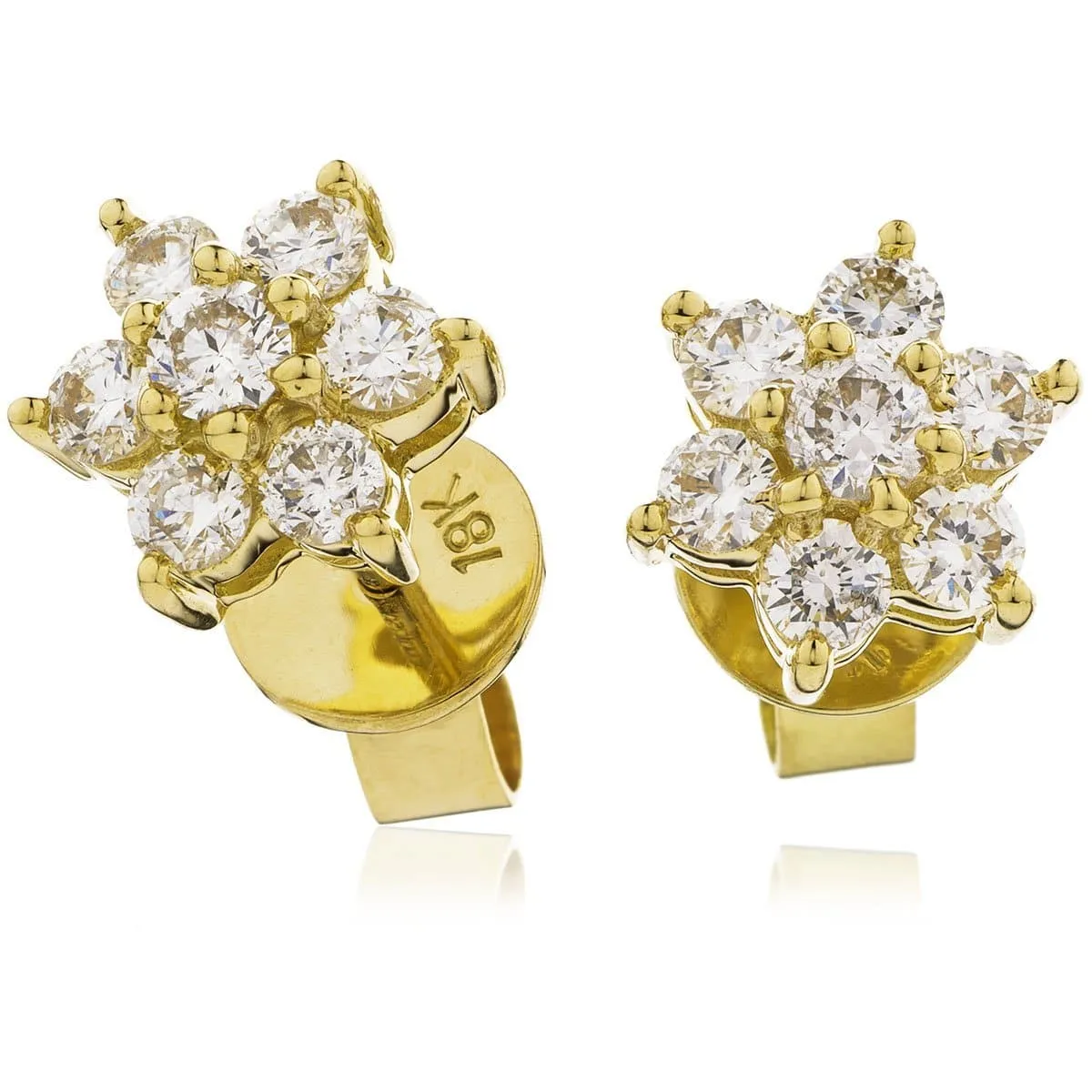 DIAMOND CLUSTER STUD EARRINGS