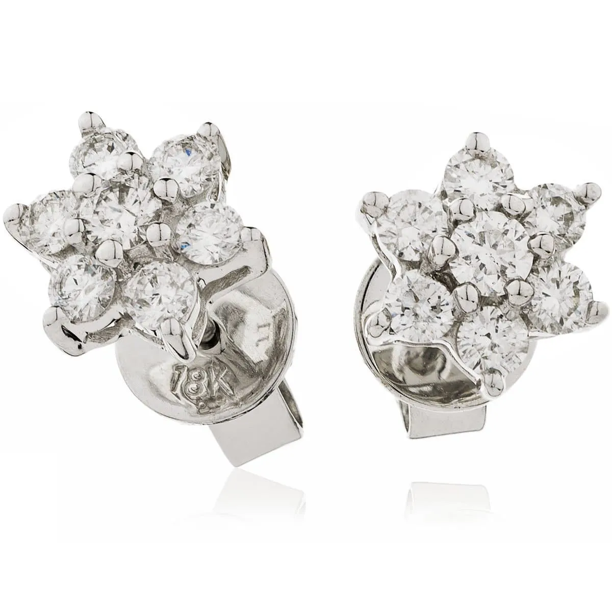 DIAMOND CLUSTER STUD EARRINGS