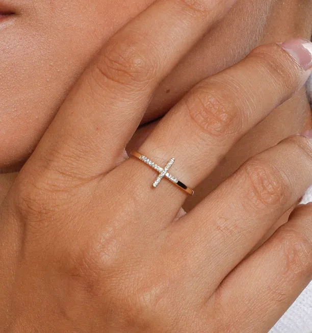 Diamond Cross Ring