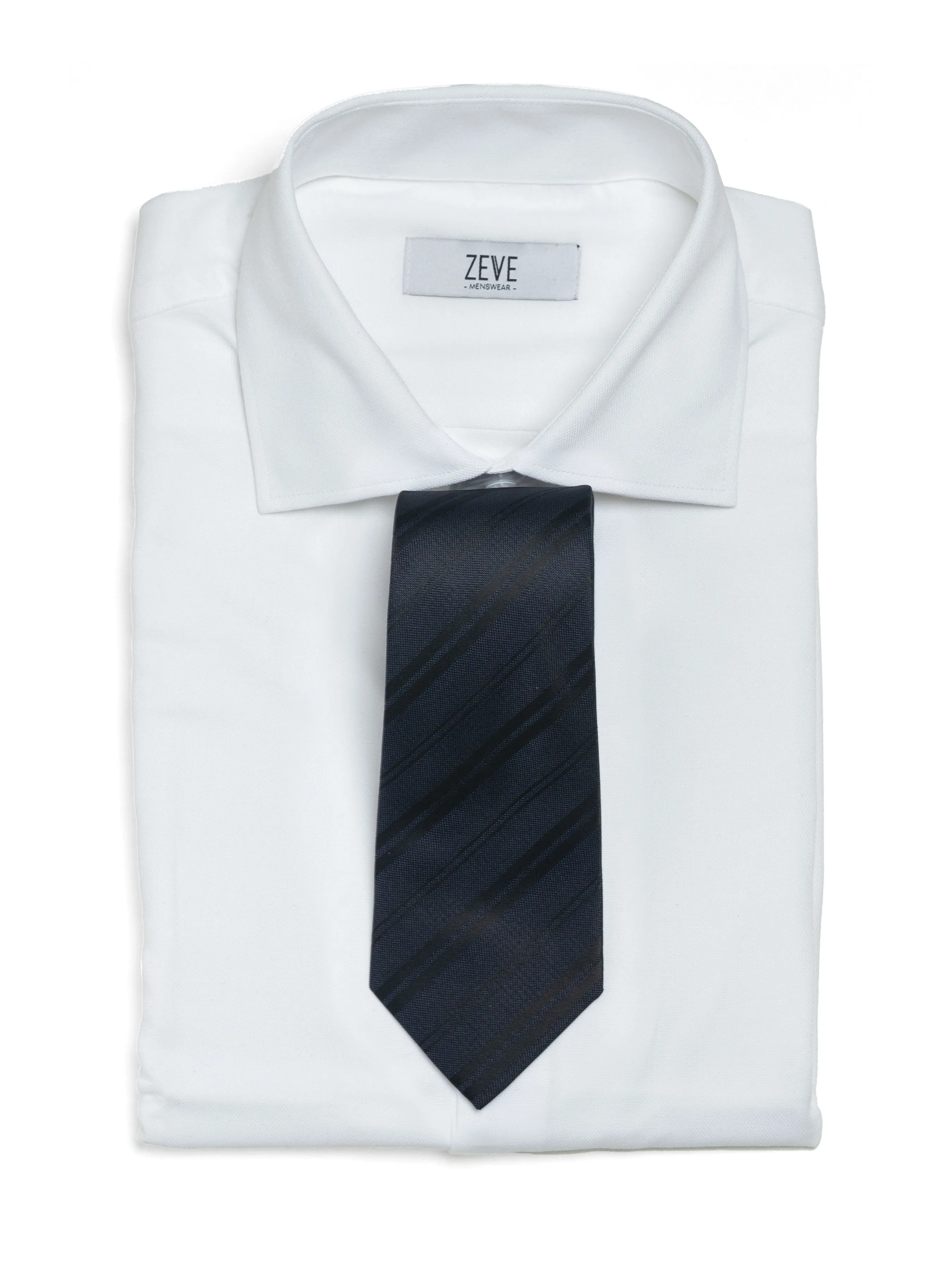 Double Stripe Tie - Midnight Blue