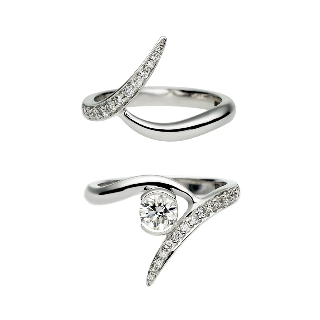 Entwined Ardour35 Engagement Ring Set - Platinum & 0.65ct Diamond