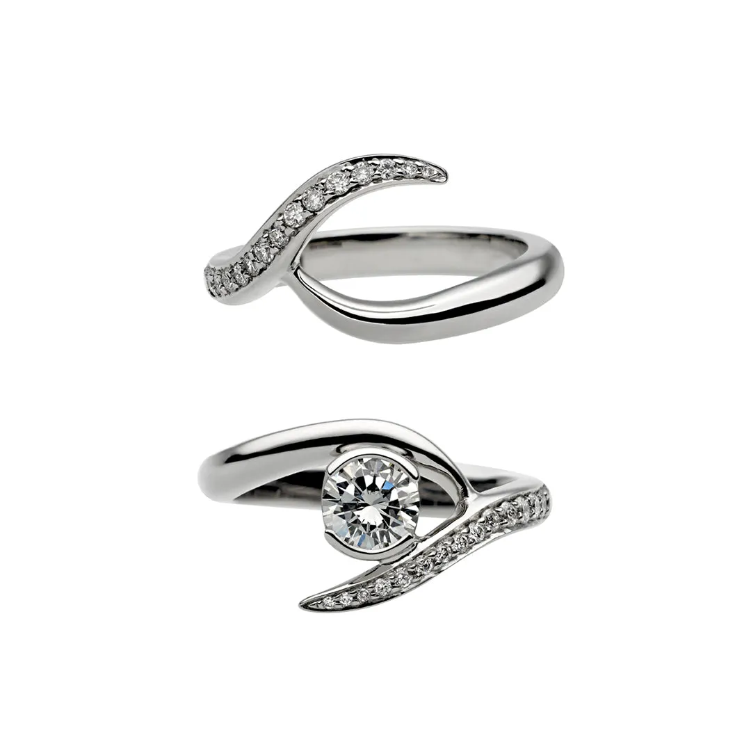 Entwined Rapture35 Engagement Ring Set - 18ct White Gold & 0.59ct Diamond