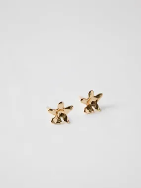 Flower Charm Studs in Gold