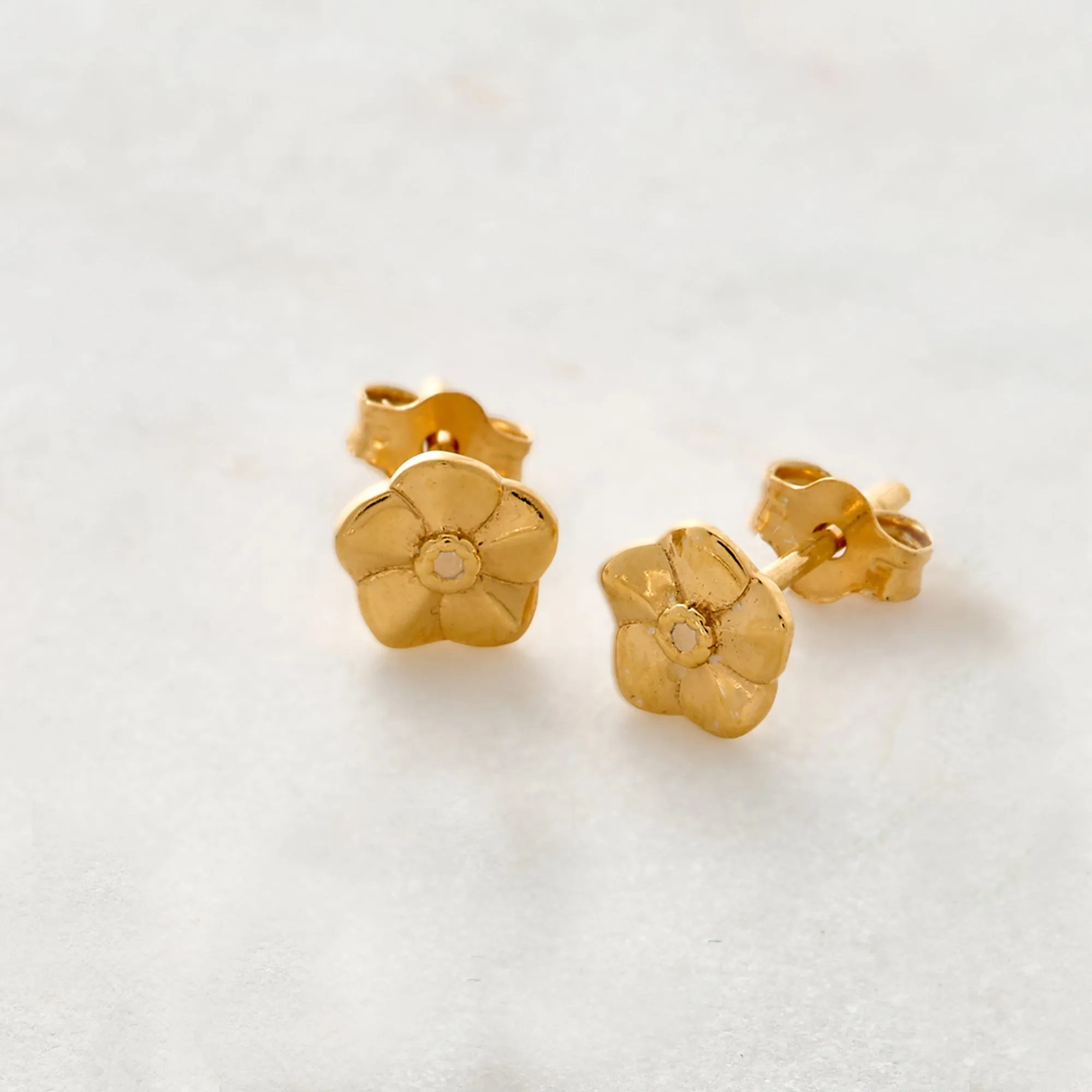 Forget-Me-Not Tiny Gold Vermeil Stud Earrings