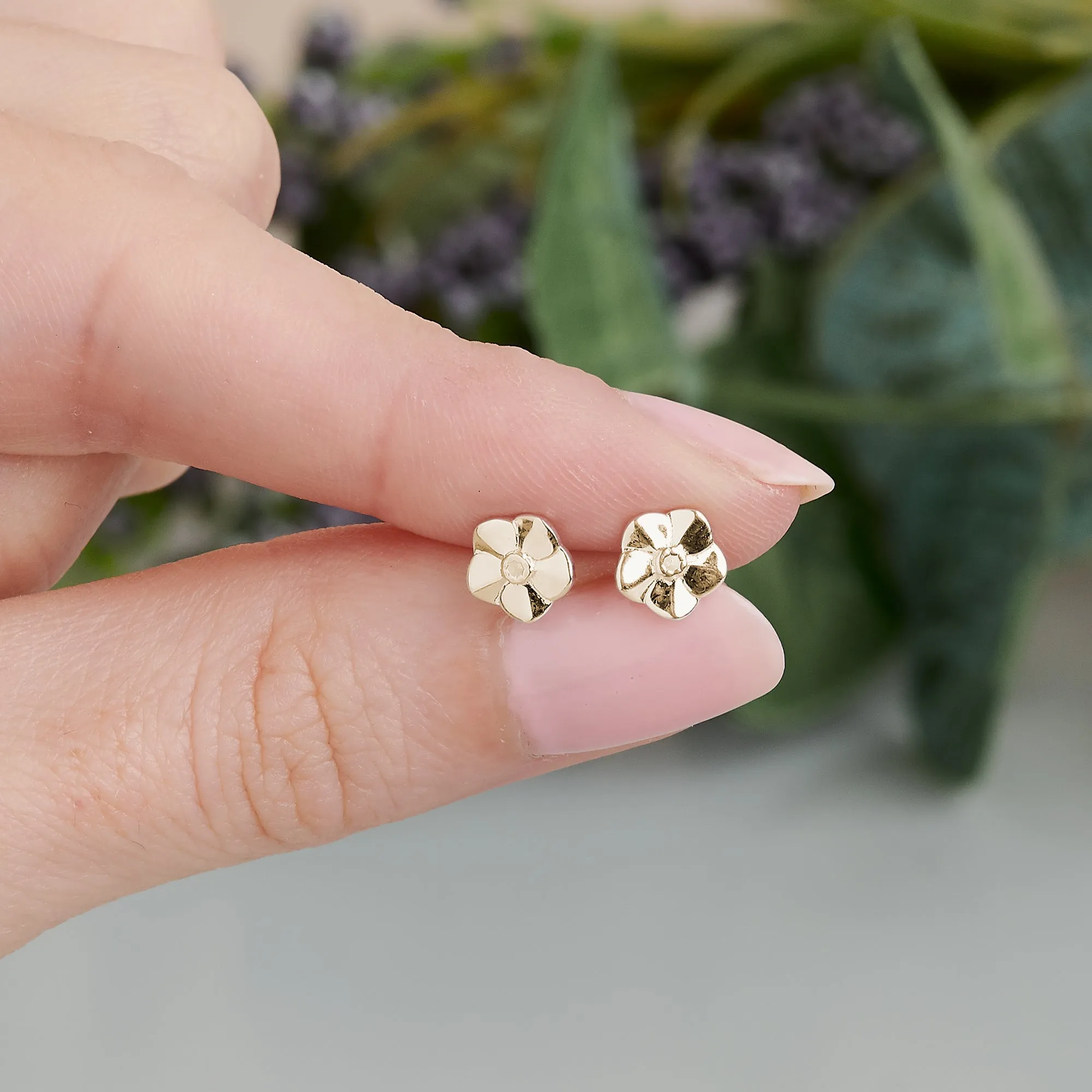 Forget-Me-Not Tiny Gold Vermeil Stud Earrings