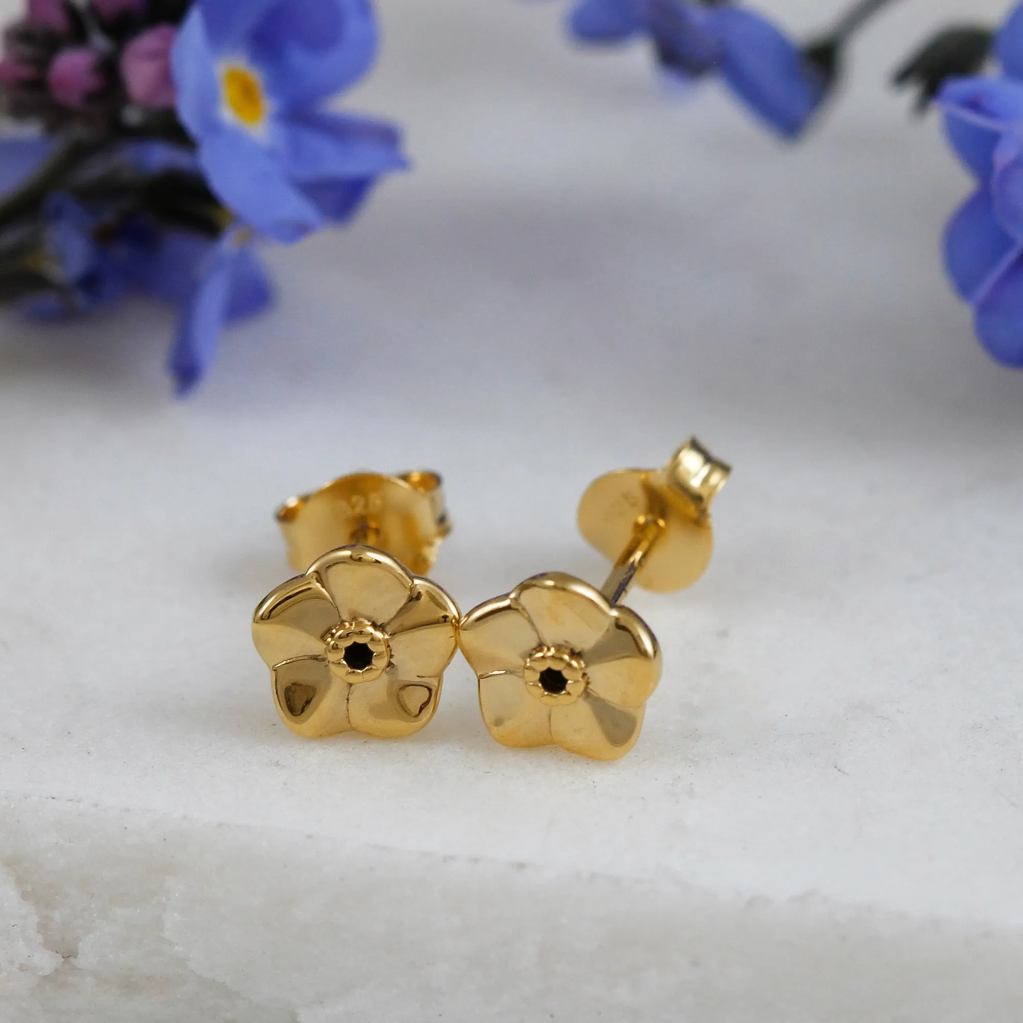 Forget-Me-Not Tiny Gold Vermeil Stud Earrings