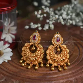 Gold Plated Kundan Chandbali - 7007