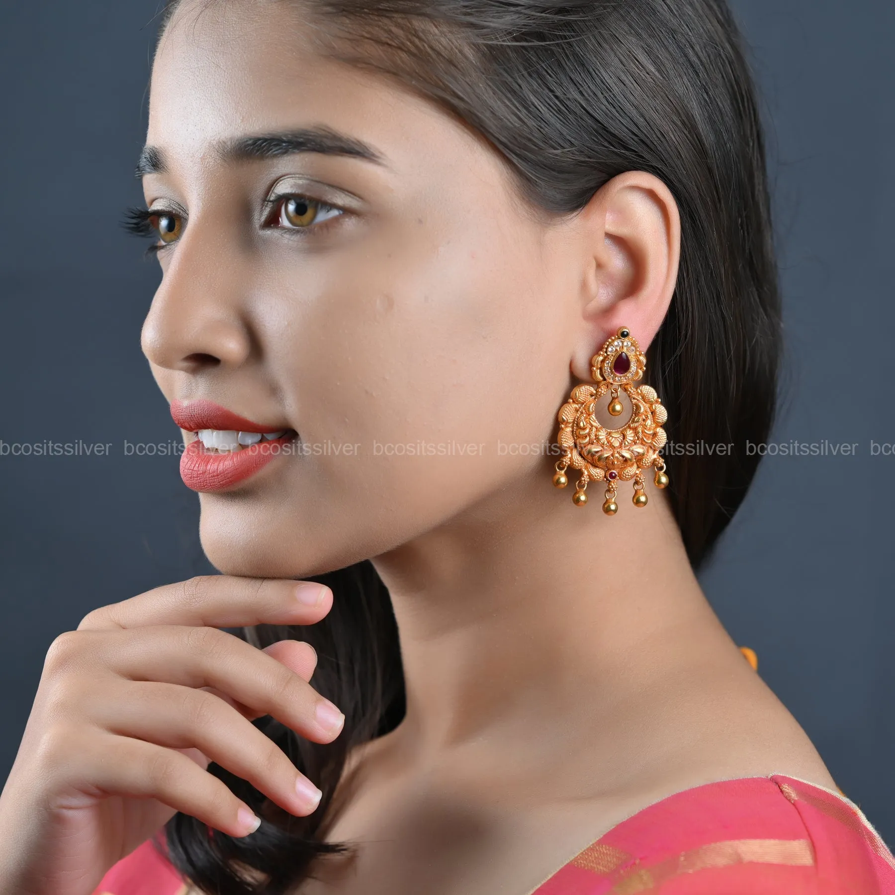 Gold Plated Kundan Chandbali - 7007