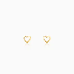 Golden Charming Love Studs