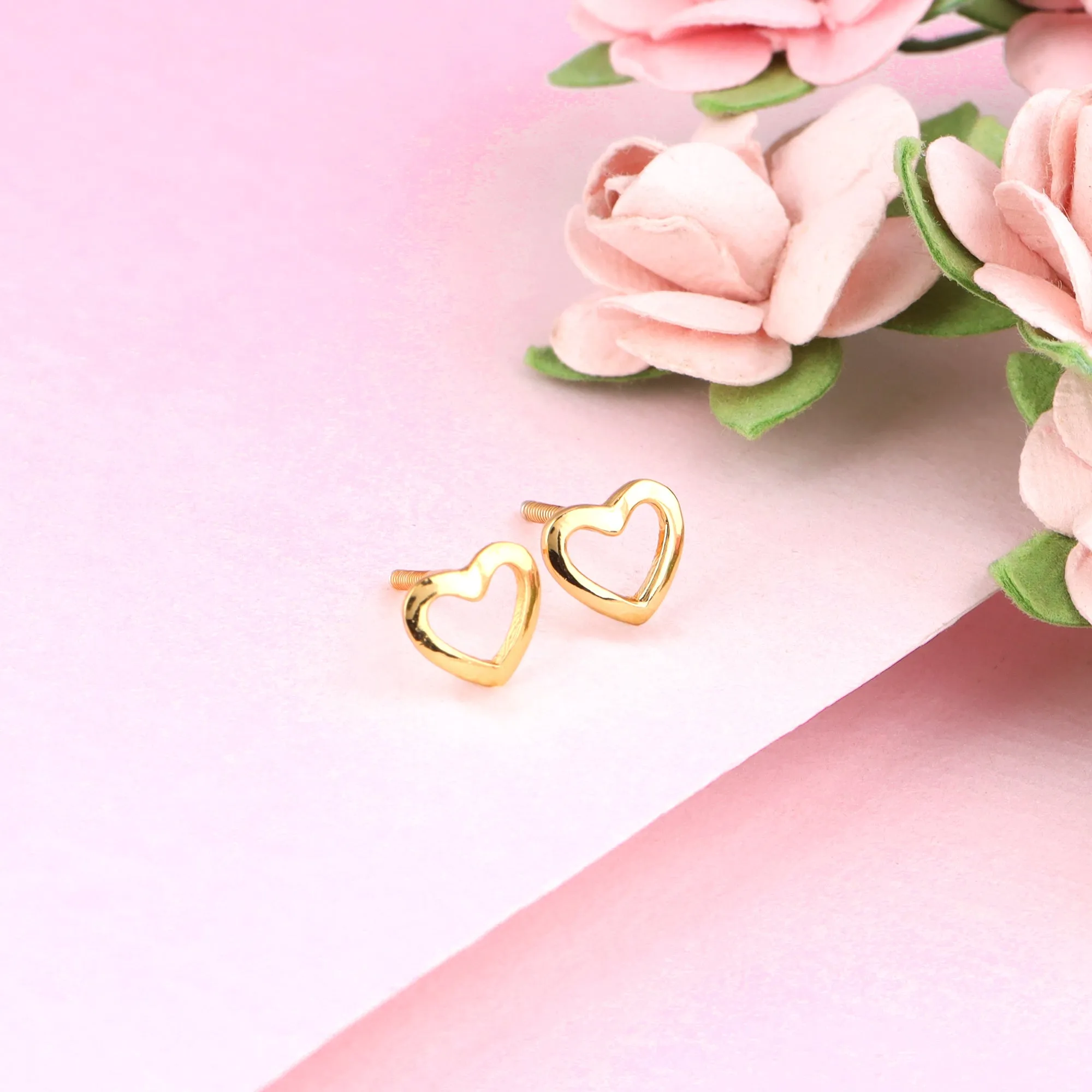 Golden Charming Love Studs