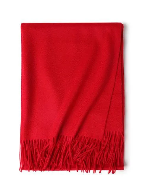 Hot Sale All-Match Men Women Solid Color Luxurious Elegant Cashmere Scarves With Tassel