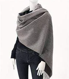 Hot Sale All-Match Men Women Solid Color Luxurious Elegant Cashmere Scarves With Tassel