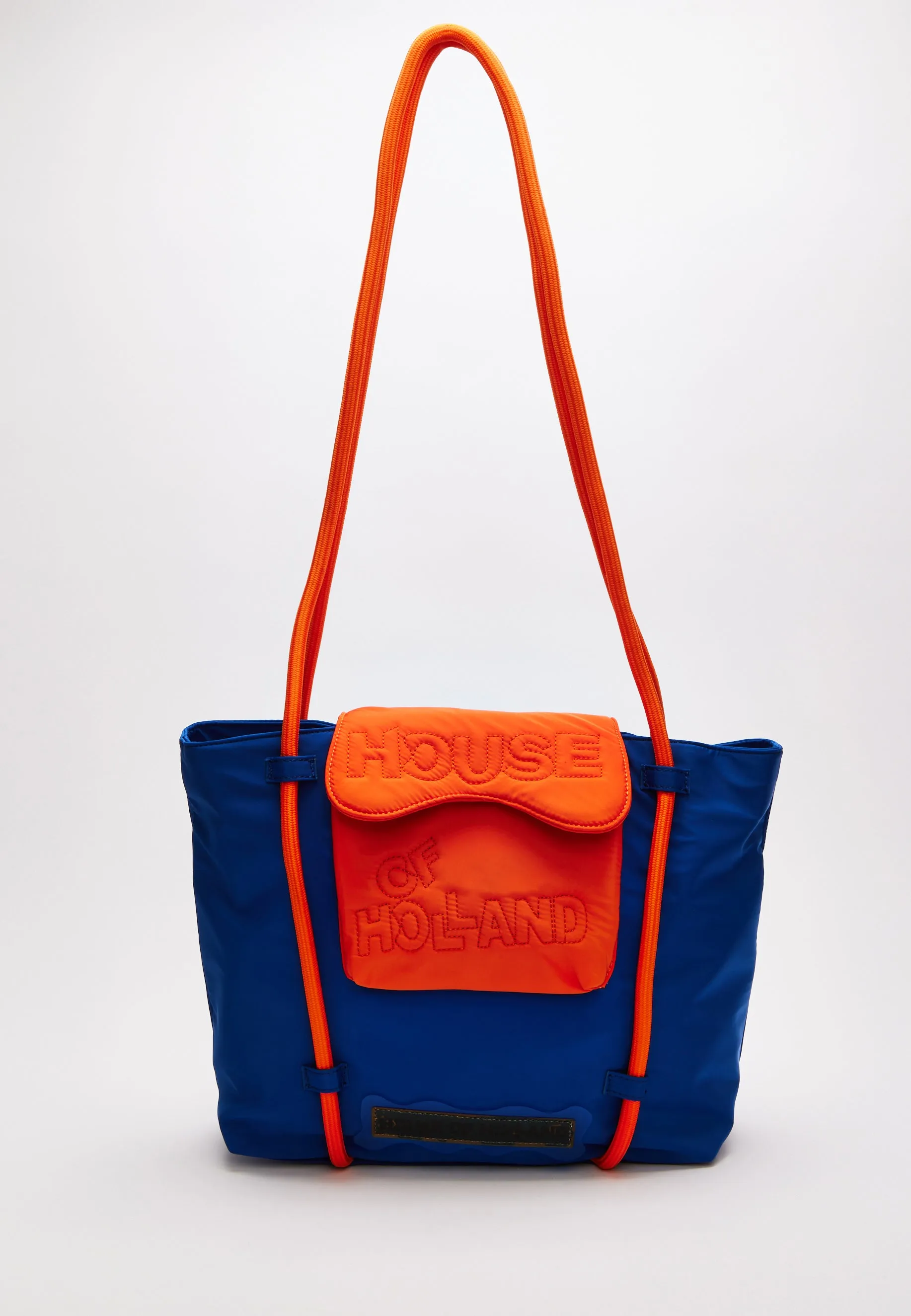 Quilted Logo Tote Bag in Vibrant Orange and Royal Blue by House of Holland - Stylish & Functional Accessory