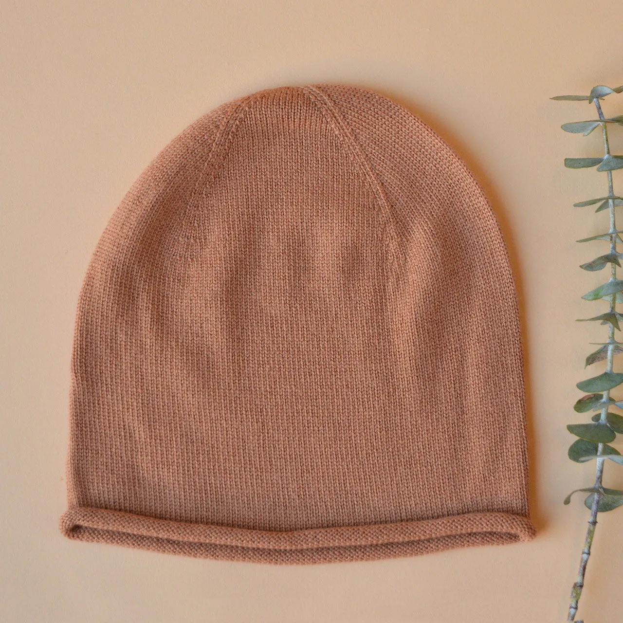 Hvid Jersey Beanie - 100% Merino Wool (2-6y)