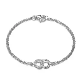 Interlocking Rings CZ Bracelet