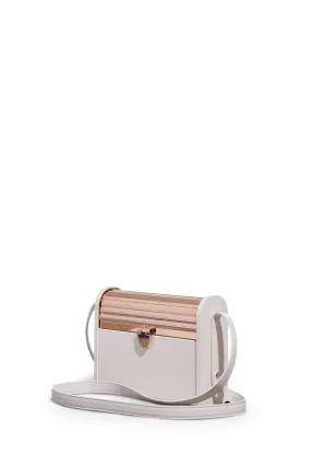 Large Mabel Crossbody Phone Case in Ivory Nappa Leather