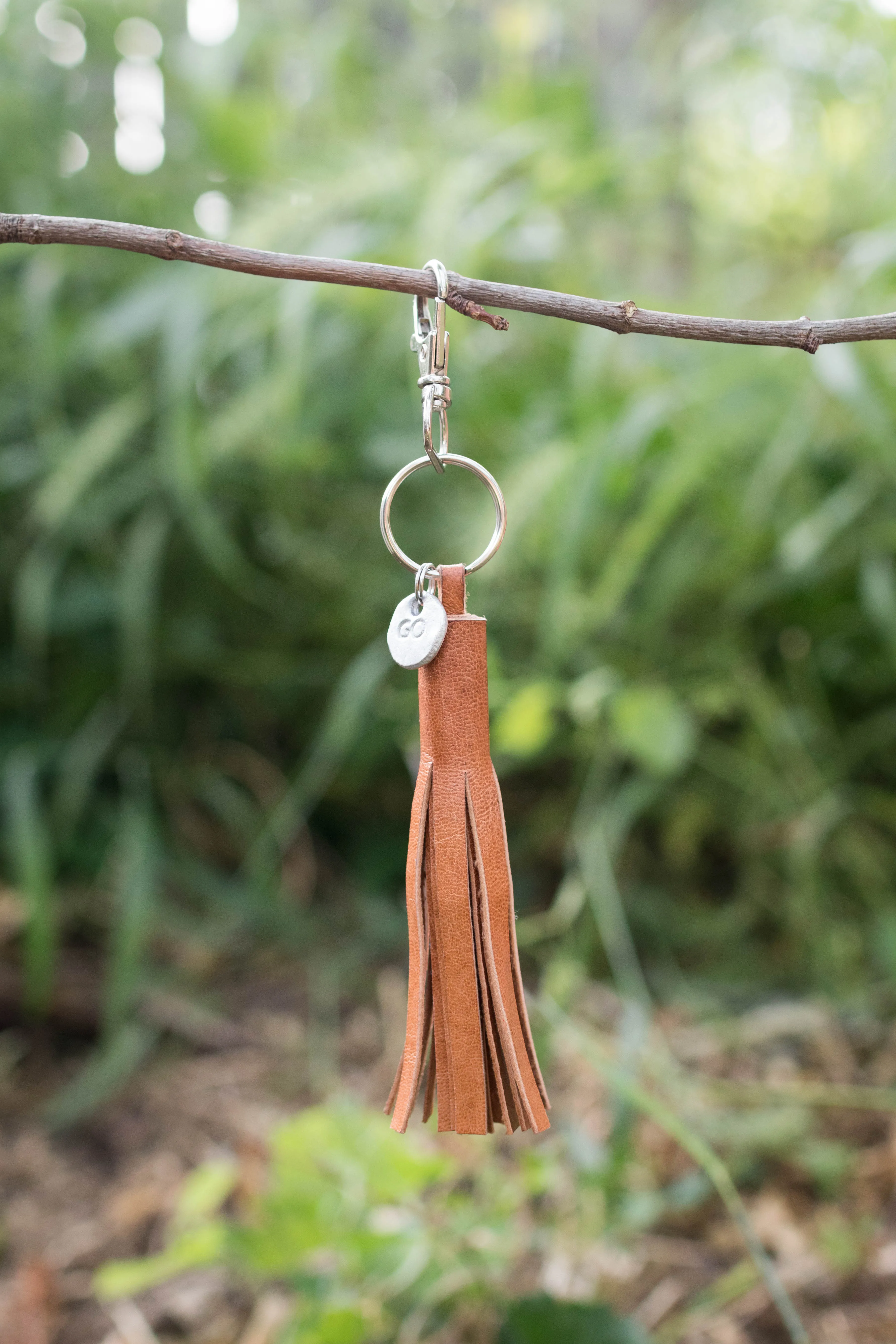 Leather Tassel Key Chain