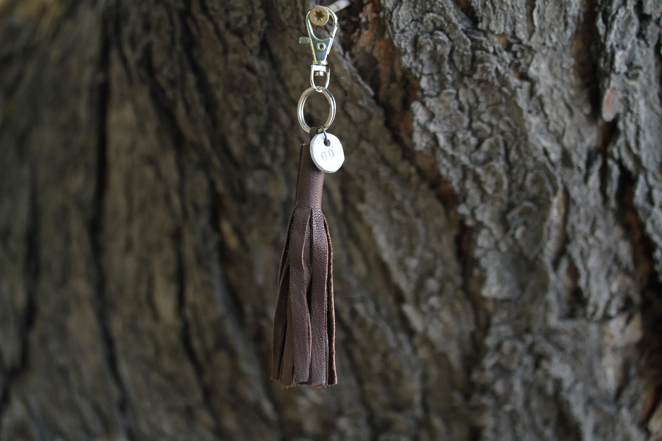 Leather Tassel Key Chain