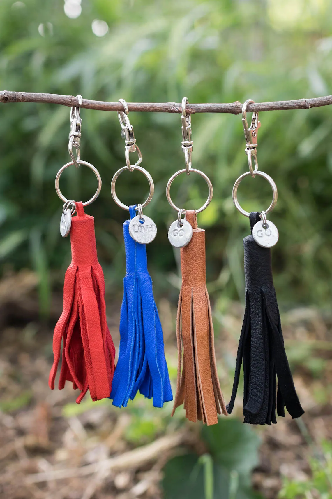 Leather Tassel Key Chain