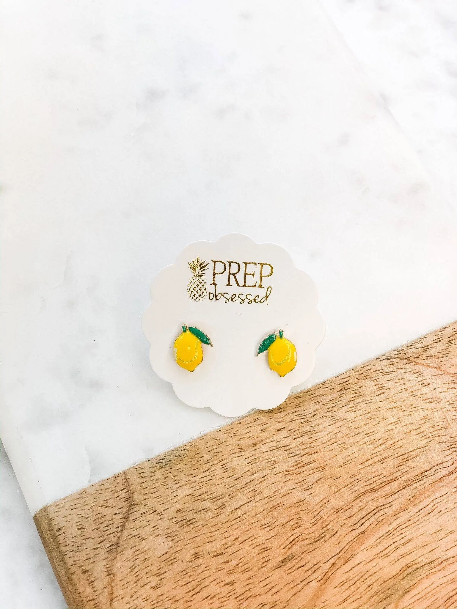 Lemon Enamel Studs